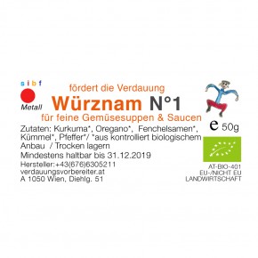 Bio Gewürzmischung Würznam Nr.1 aromatisch 50g  TCM Produkte