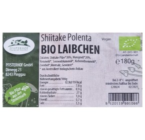 Shiitake Polenta Bio Laibchen 180g Pfisterhof